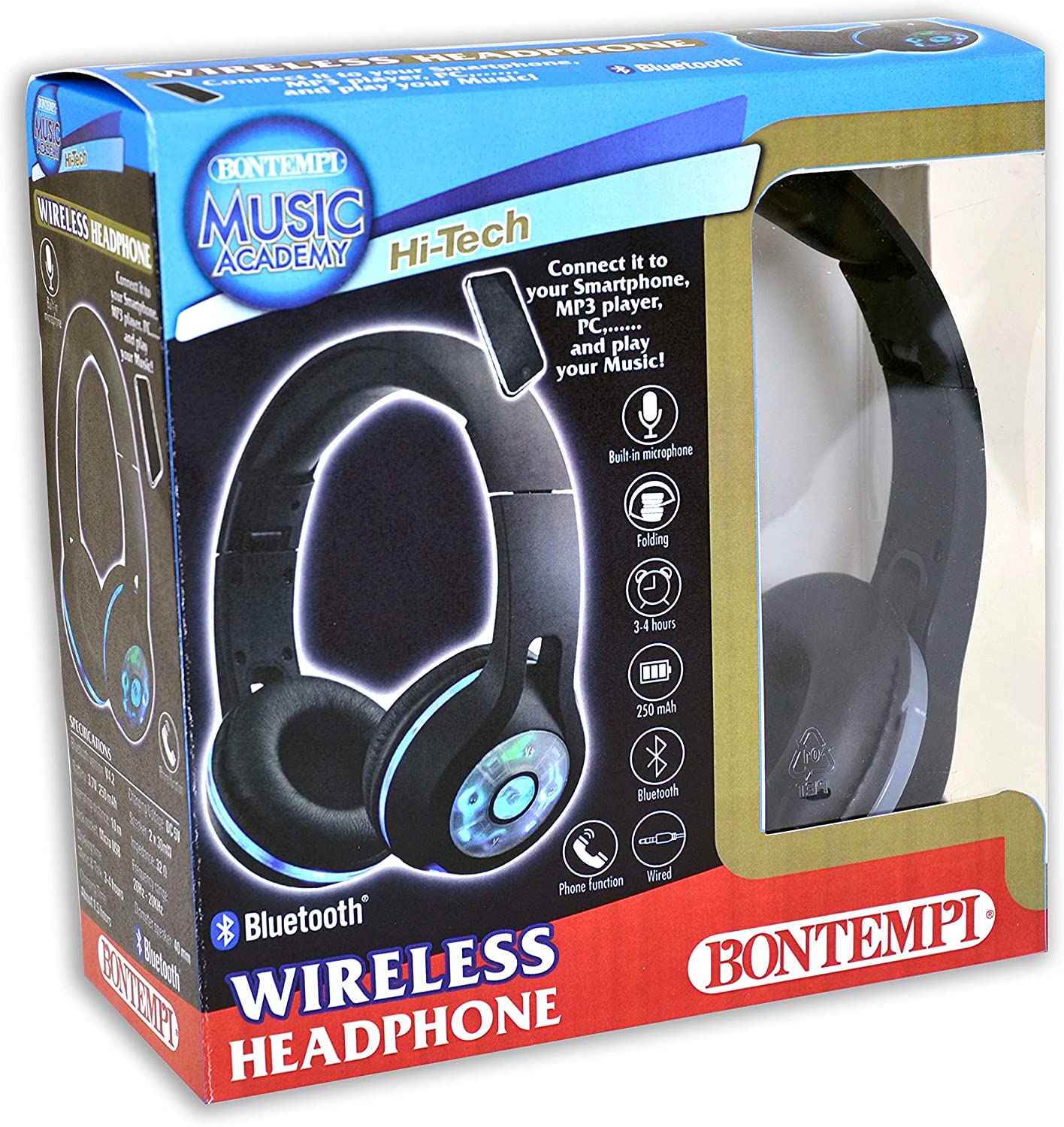 629dd1957f1207166cbb3c87d98cfd58 Bontempi Cuffia Wireless con Luci Led - immagine 1