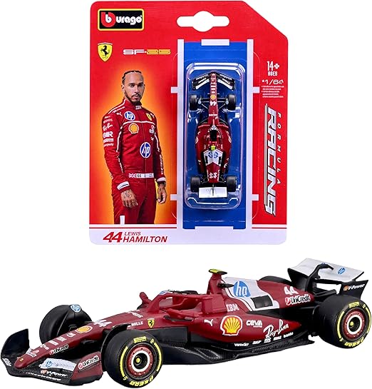 62e6c1ed681cec27c01d095826ed27b2 Ferrari SF25 #44 Lewis Hamilton 1:64 Blister - immagine 1