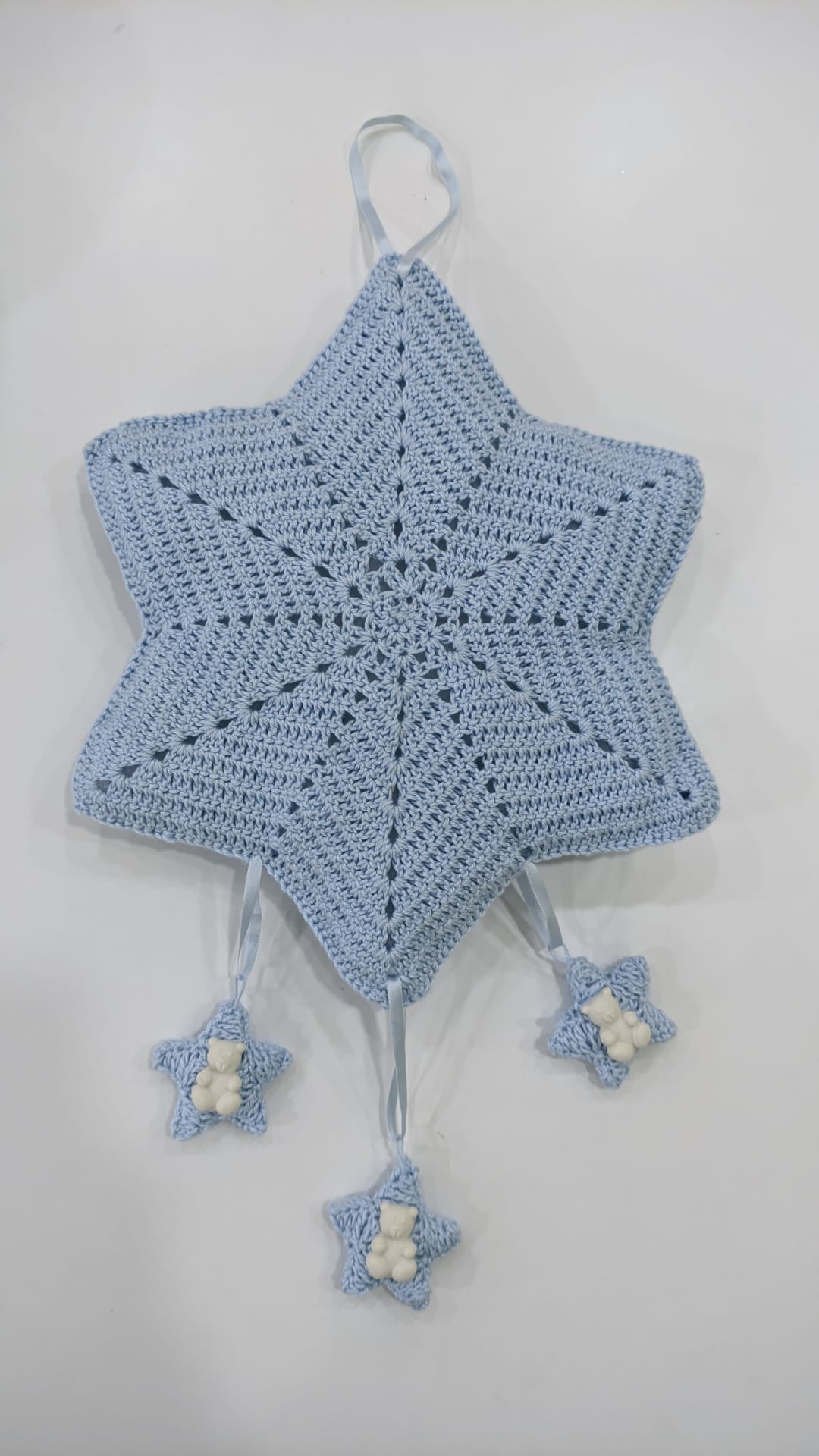 640289ac11f4d3de02b0754a052d83fb Nonnart Fiocco Stella Ricamato Azzurro - immagine 1