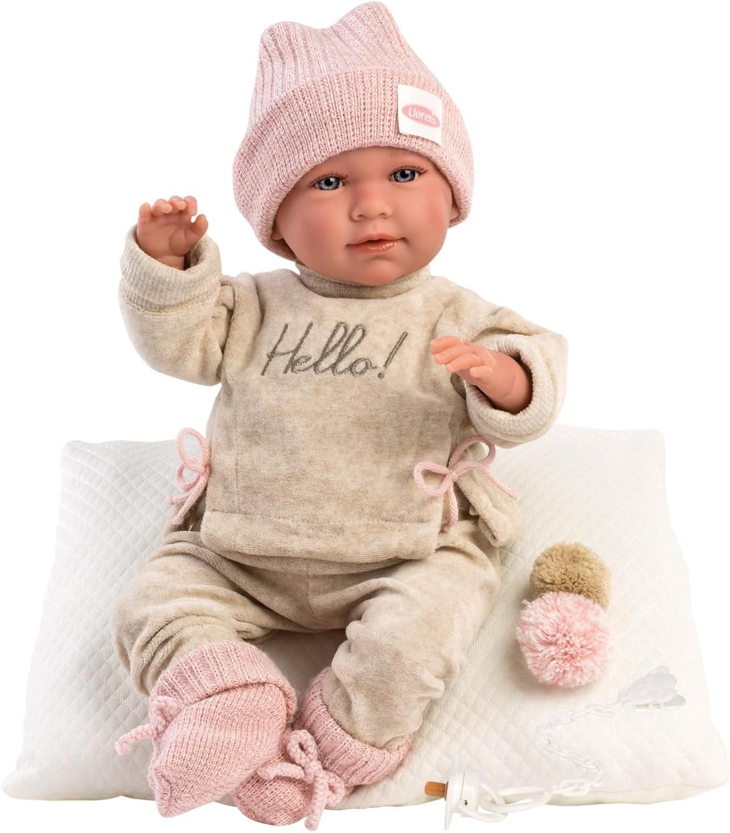 665ca1bf8c62ec108aeaafe88d68575d Lloren Bambola Reborn Morbido Mimi Sonrisas 42 cm con Cuscino - immagine 1
