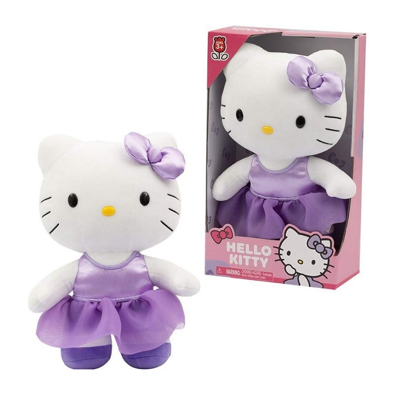 669cbee84c29d02f1d05e155723df80b Hello Kitty Peluche cm. 30 Purple Satin - immagine 1