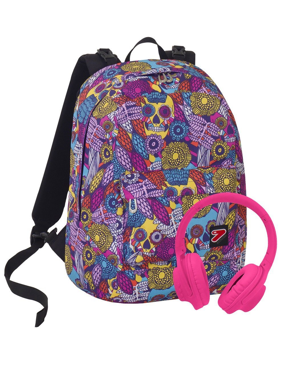 677721789f66b88888569210429d99fd ZAINO REVERSIBLE BACKPACK SEVEN SKULL GIRL - immagine 1