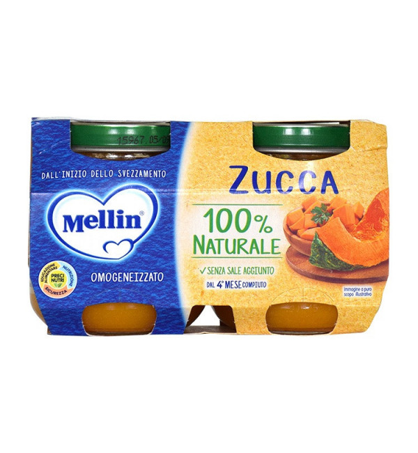 67e8ac9740d32c1cdce4fc0081ffc0e4 Mellin Omogeneizzato Zucca Gr.125x2 - immagine 1