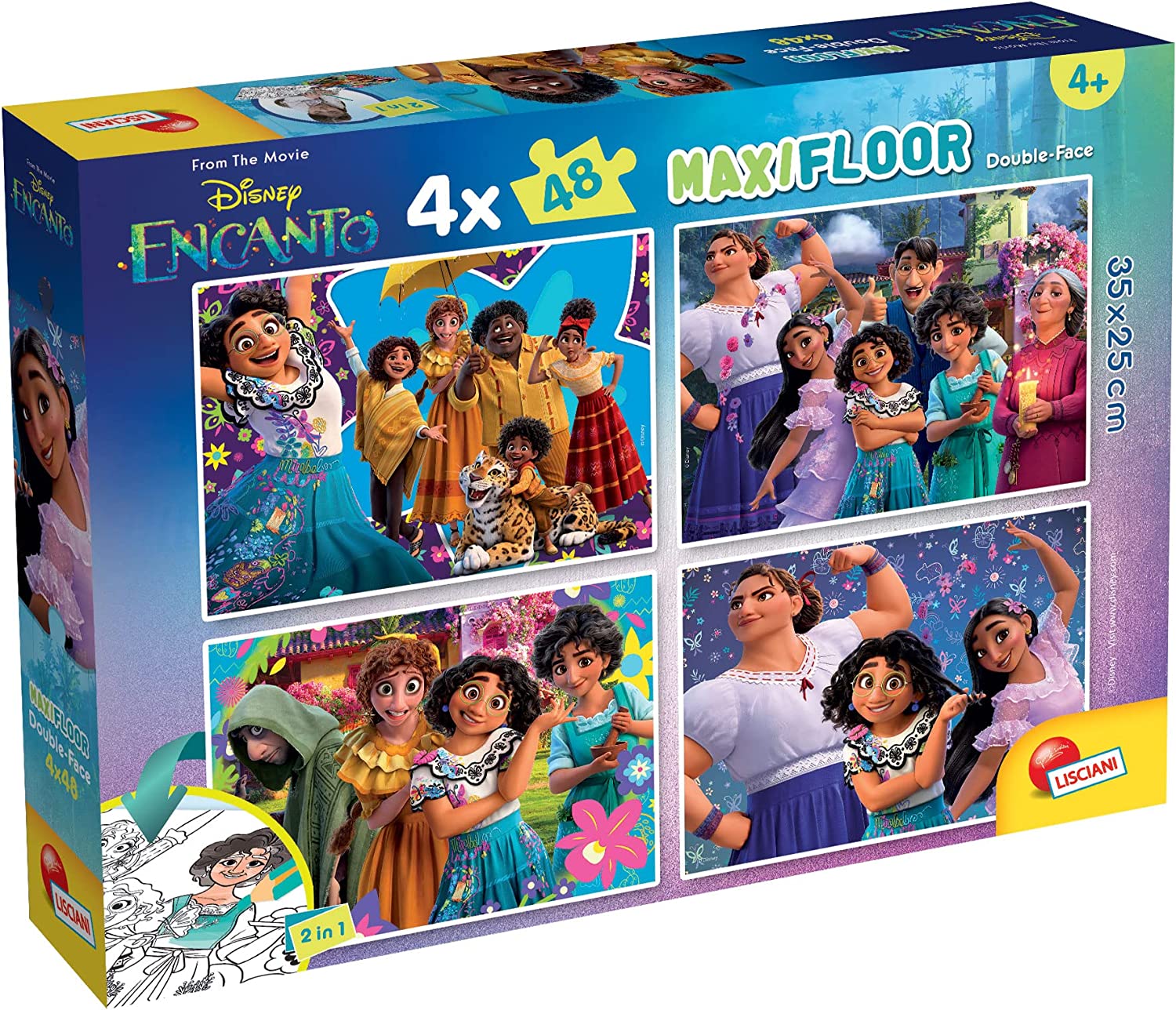 6904c16e9483a6f6a8ce07ff6ec4e746 Puzzle Lisciani Double Face MAXI 4x48 Pz. Encanto - immagine 1