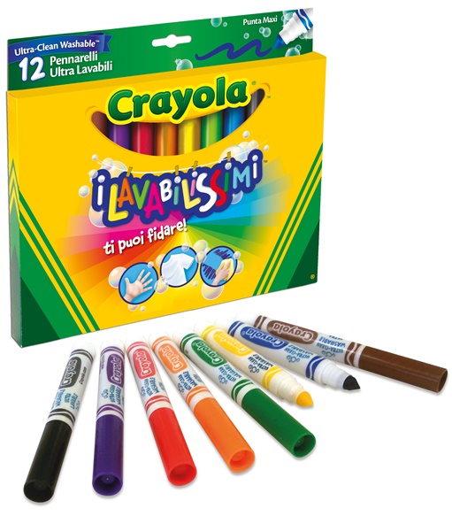 690b722c5a06e426031ca5f49cd9504d Crayola 12 Pennarelli "I lavabilissimi" Punta MAXI - immagine 1