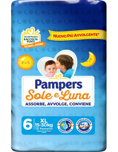 6917dcacbfc07653567927c959824a7e Pampers Sole & Luna XL 13 pz. - immagine 1