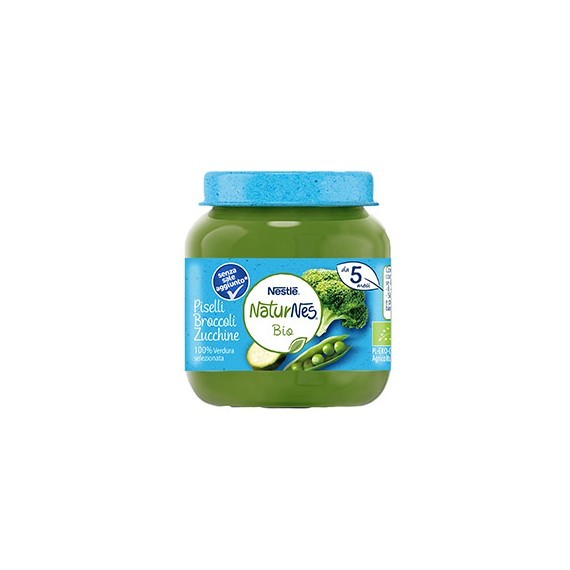 69635bd96ab38045bab7d26446e91453 Naturnes Omogeneizzato Biologico Gr.125 Piselli Broccoli e Zucchine - immagine 1
