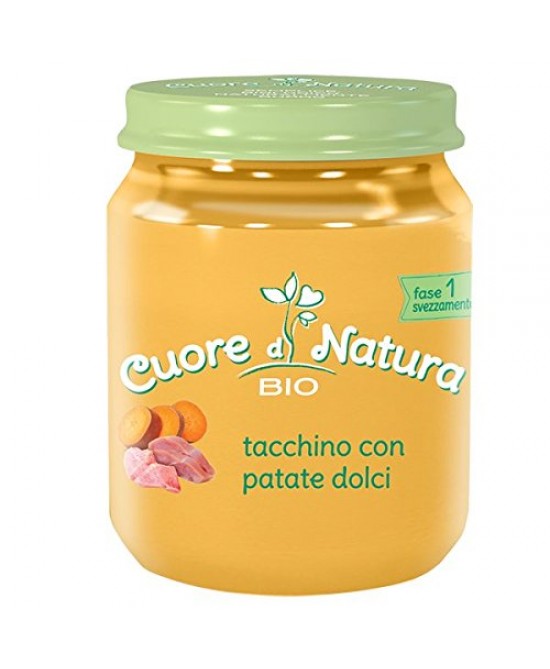 6aeaaabf4e6a65109d27f0e1df9dcbc2 Cuor di Natura Omogeneizzato gr.110 Tacchino con Patate Dolci - immagine 1