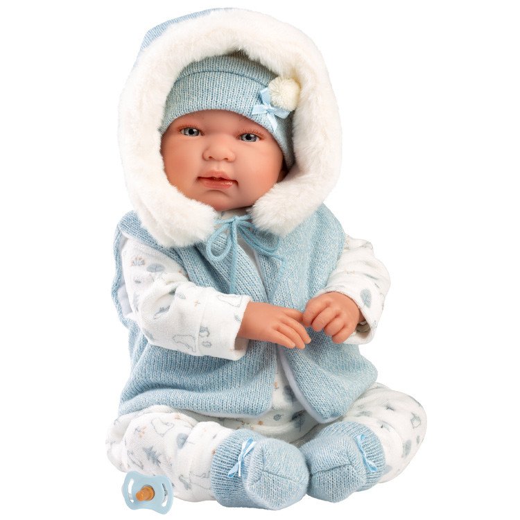 6b7735fd74b383102441cb1bbcf27938 Lloren Bambola Reborn Morbido tino 44 cm Giacca con cappello azzurro - immagine 1