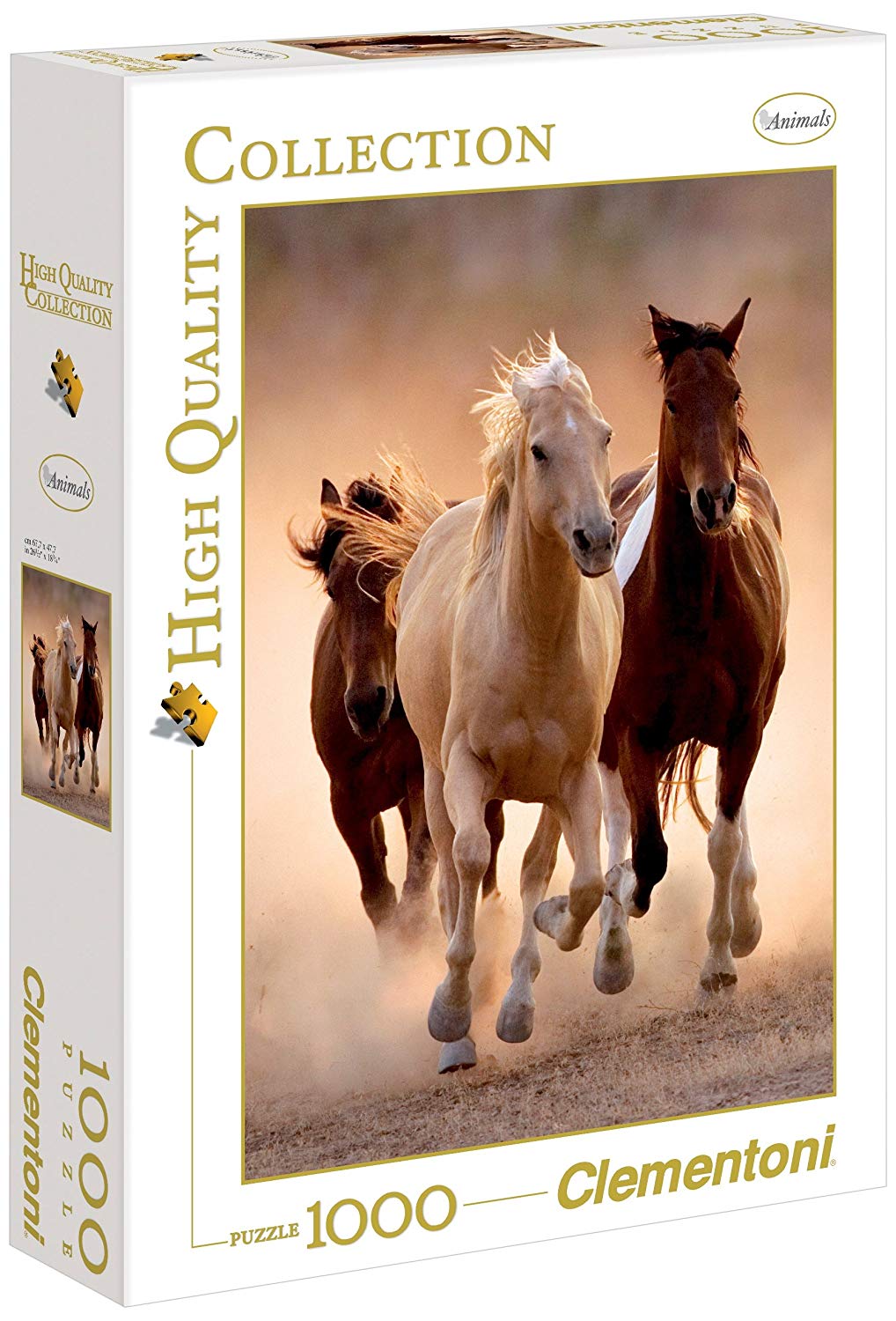 6c46fe906ce23586b4d862947d10d1e3 Clementoni Puzzle 1000 Pz. Cavalli in Corsa - immagine 1