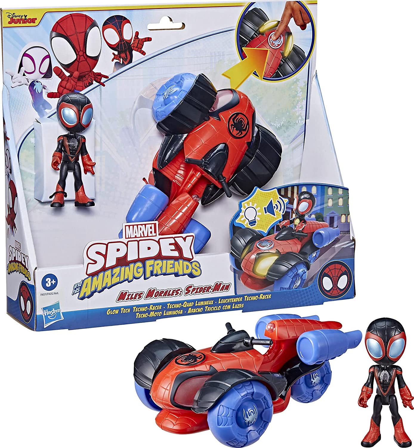 6d19c9d19a88fd9b0262b499a81dbcdf Spidey Veicoli Luminosi Tech Techno Racer - immagine 1