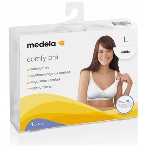 6e37ebe9d495b1c1069ebc4569167f36 Medela Reggiseno Gravidanza e Allattamento Comfy Bra Mis L Bianco - immagine 1