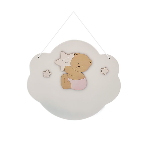 6f67d40070d62ae7b194f7a73f7bcbee DOLCE FIABA SUPPORTO NOME NUVOLA TONDA ORSETTO STELLA ROSA - immagine 1