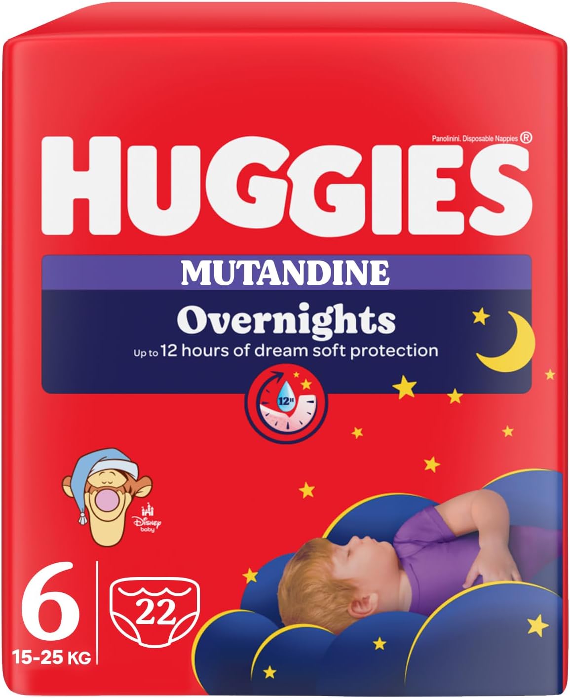 6ffeead03435a7f554624e4963063607 Huggies Pannolini Overnight Mutandina Taglia 6 15-25 kg. pz. 22 - immagine 1