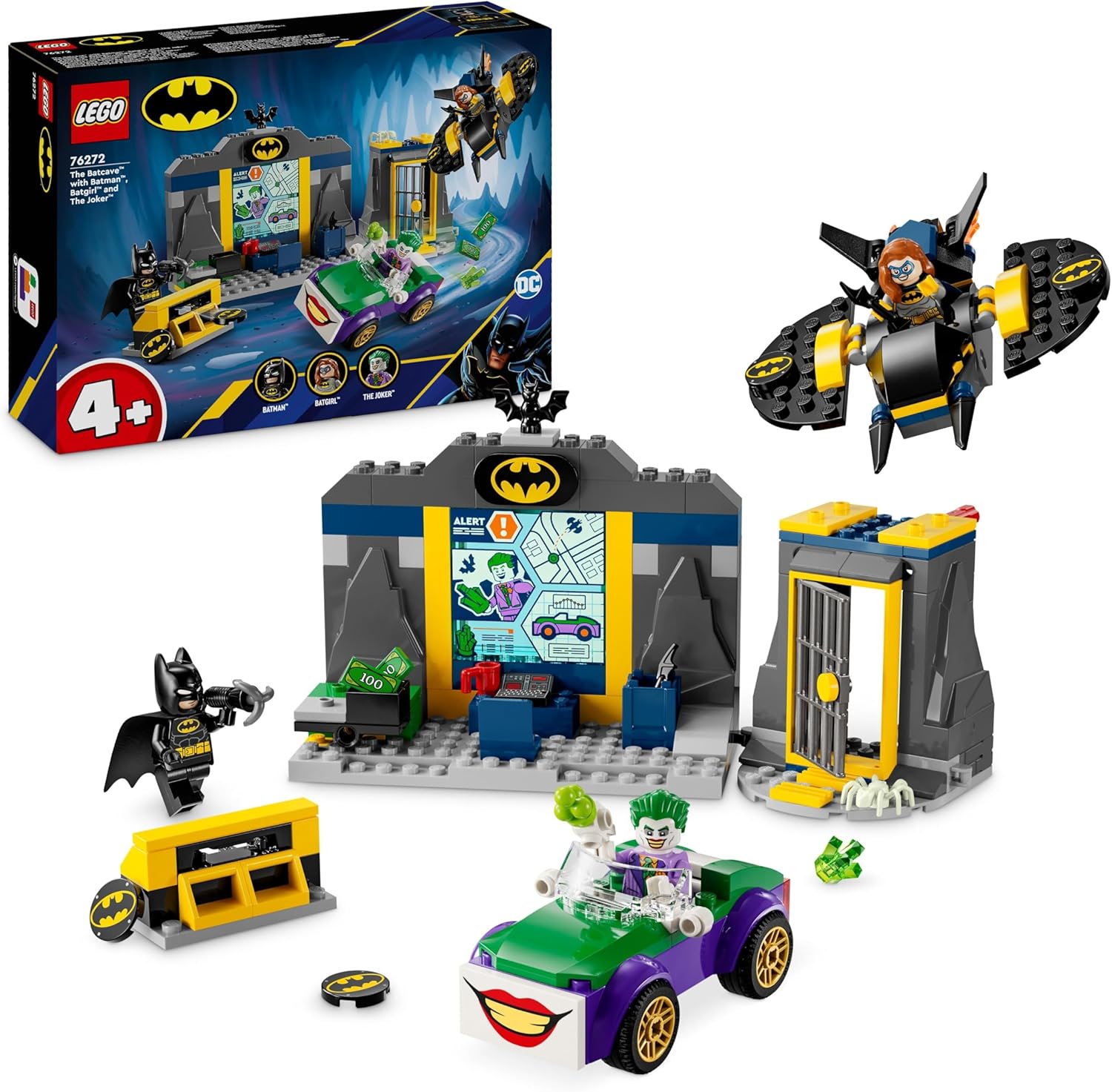 70425ca2bf0a0c93287251487a7dbddd Lego Super Heroes DC 4+ Batcaverna con Batman, Batgirl e The Joker - immagine 1