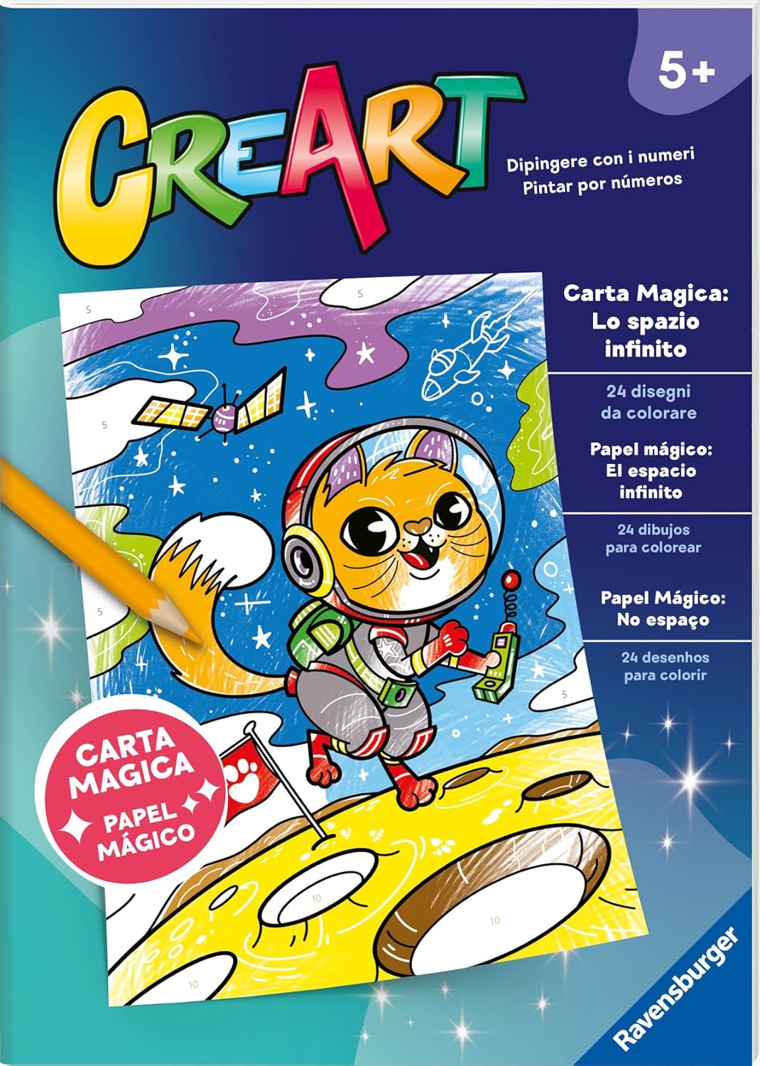 718761cc8ec5b8ff76b353400e50df25 Creart Album da Colorare 5+ - Carta Magica: Lo spazio infinito - immagine 1