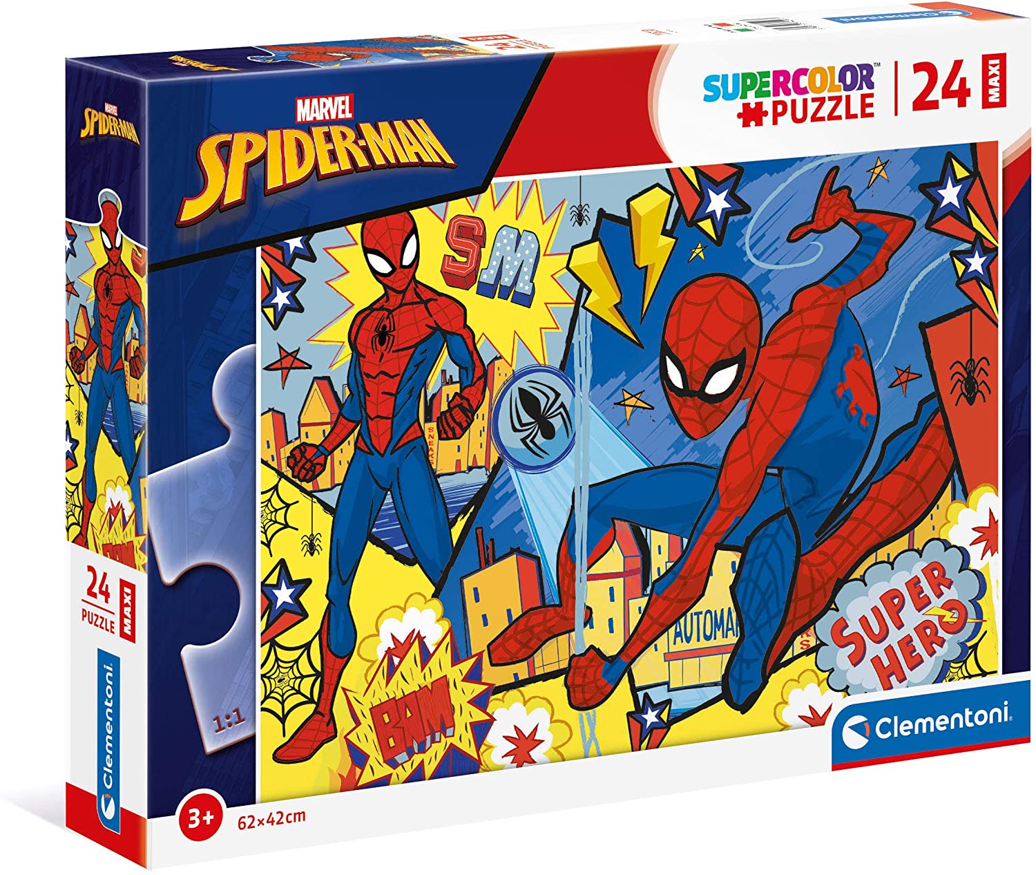 71ed49283bbdaccb491ca19092032584 Clementoni Puzzle 24 Pz. MAXI Marvel Spiderman - immagine 1