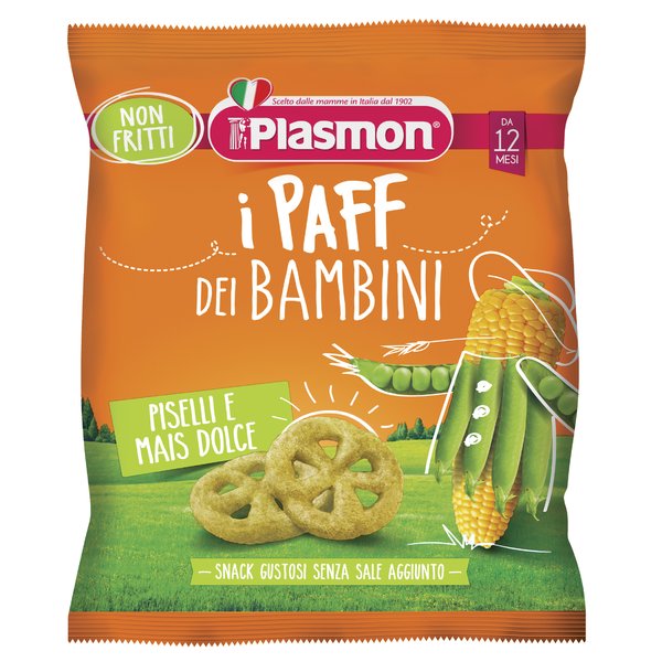 72bcceba4528d20098f93f608080f580 Plasmon I Paff dei Bambini gr. 15 - Piselli e Mais - immagine 1