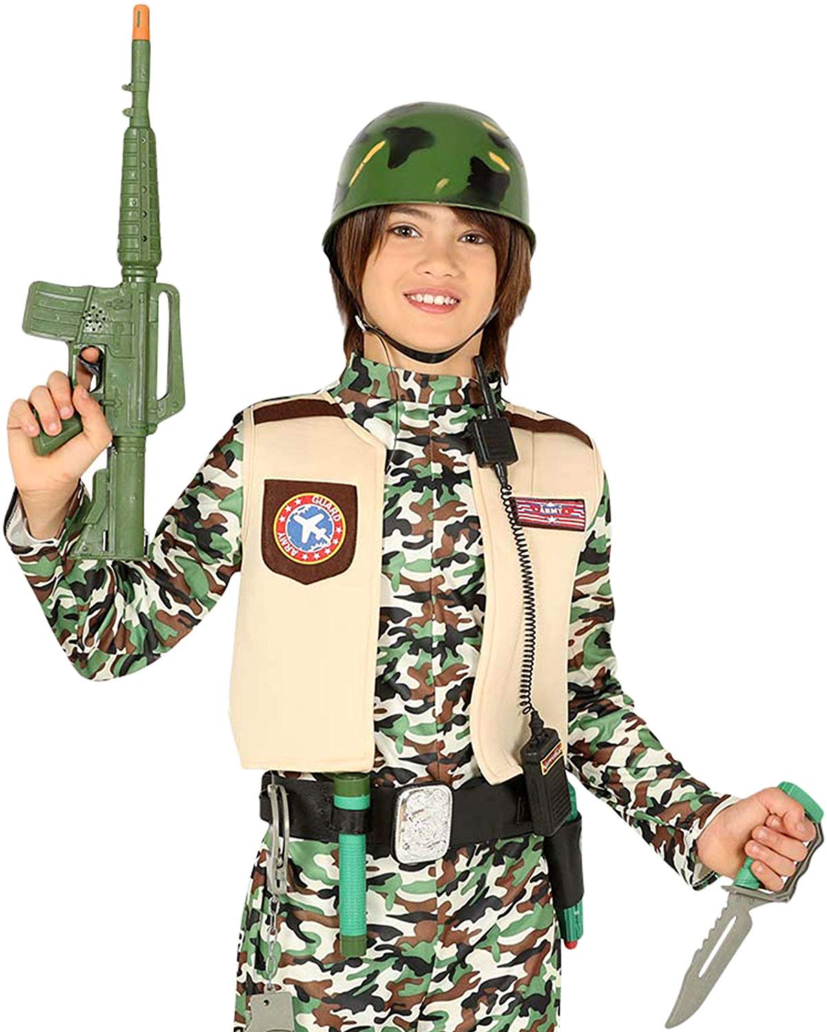 72c8a1d3d6ca01f704bfc04c8c8945f0 Guirca Set Militare con Cintura e Casco - immagine 1
