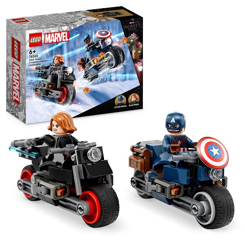 75366b3e36b482a3e5b2b3b37554d55c Lego Super Heroes Motociclette di Black Widow e Captain America - immagine 1