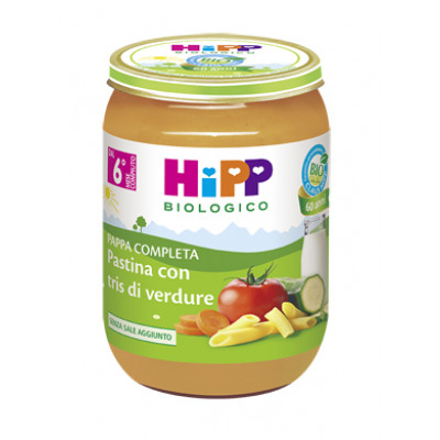 77fb0891ef579ab6b34a077f846fbf04 Hipp Pappa Pronta - Pastina con Tris di Verdure gr.190 - immagine 1
