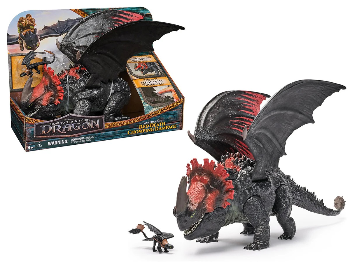 781fc0050fee5cc2547bbf845555fba1 Dragons - Drago Morte Rossa Furia Divoratrice con mini Sdentato (28cm) - immagine 1