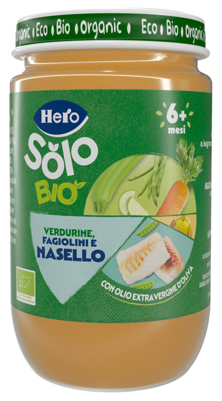 7b921fd7b817796f975782d6ab8b5ae0 Hero Omogeneizzato Bio Piselli e Nasello gr.190 - immagine 1