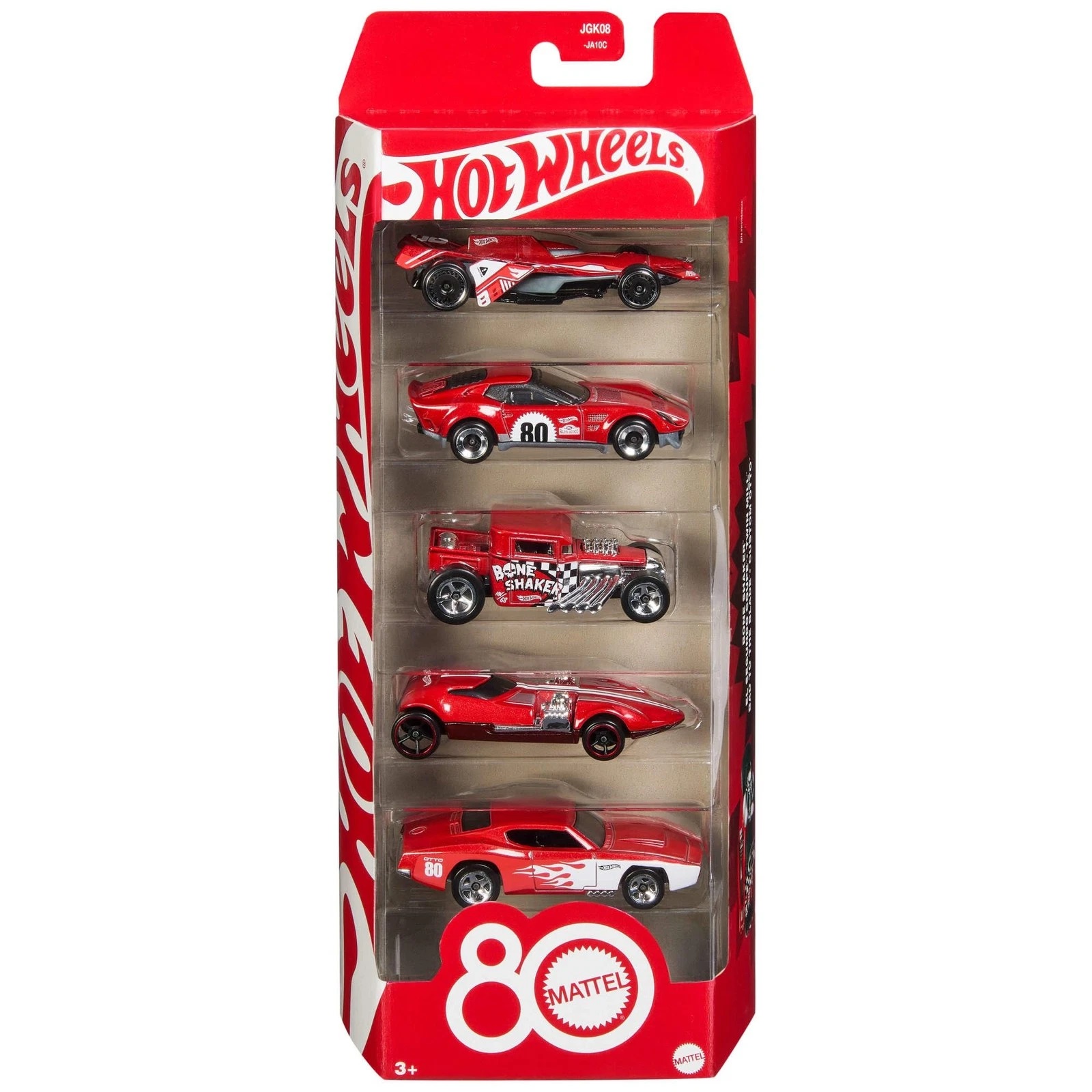 7cb4fe7ea31744fd86e19b18c4d5ad4a Hot Wheels Confezione 5 veicoli Edizione 80° Anniversario - immagine 1