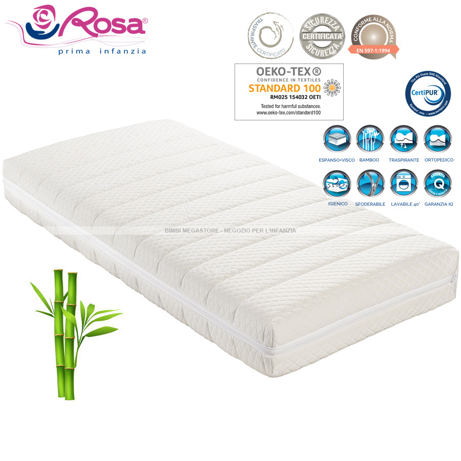 846ec5f407f55747a0e14e1fd9bbe2ca Bamboodream, materasso traspirante sfod. in Bamboo per lettino cm 60x125 - immagine 1