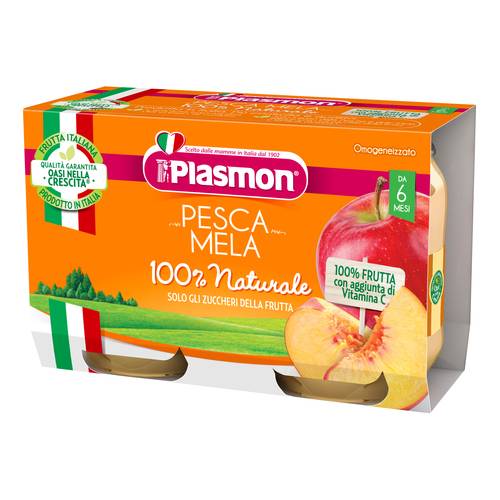 853868f423423c6518f247ed1d7ecfd4 Plasmon Omogeneizzato Frutta 2x104 gr. Pesca e Mela - immagine 1