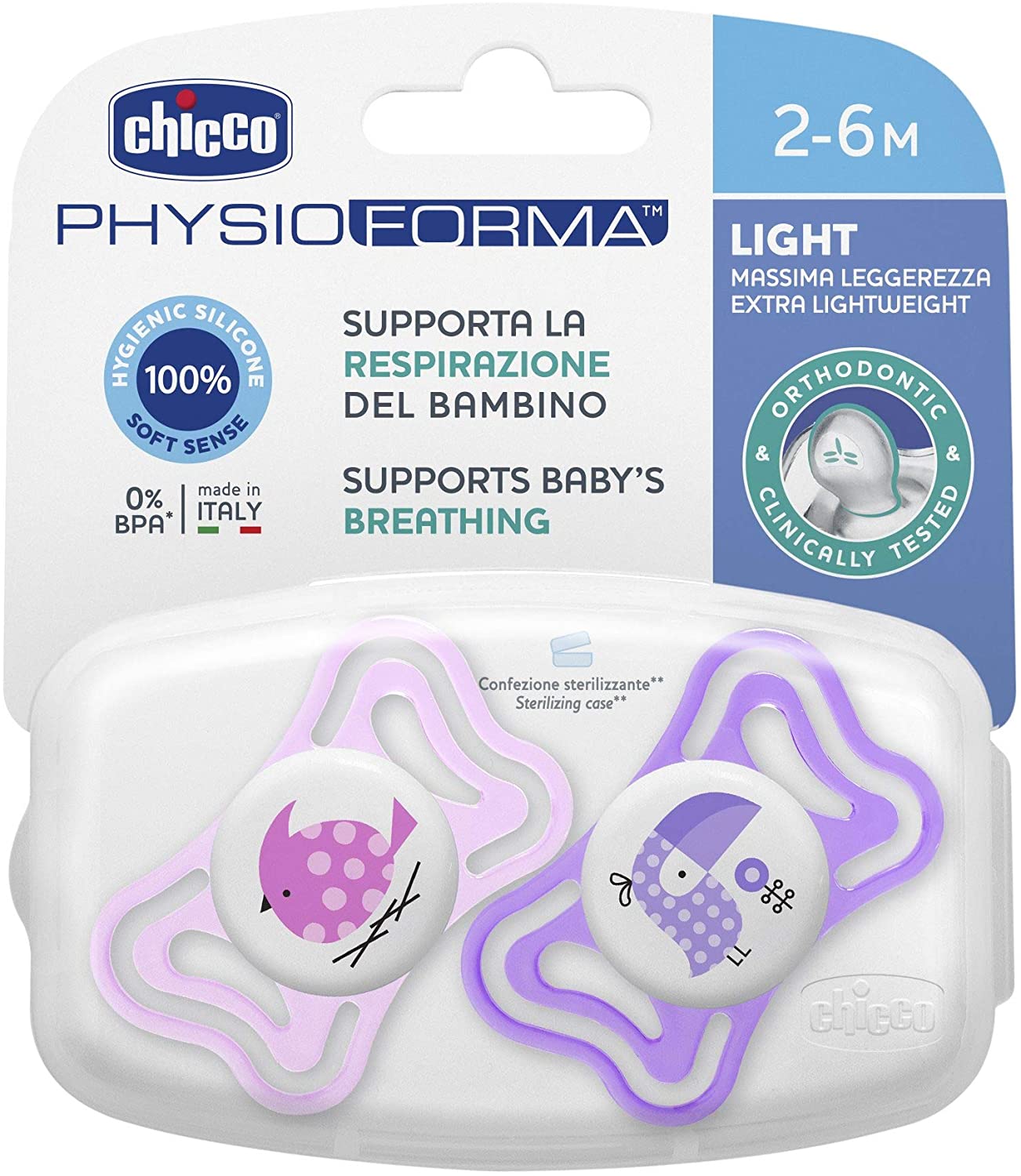 87c8f9209a690a2e7ec5a10aa6609562 CHICCO SUCCHIETTO PHYSIO LIGHT GIRL 2-6M SIL 2 P - immagine 1