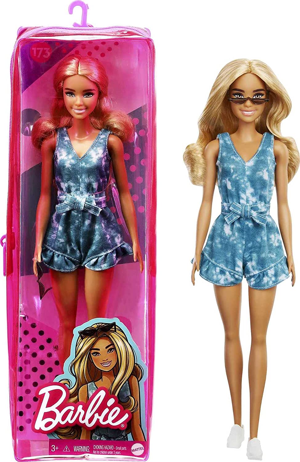 89f1f45d2373d8ebf8de3afce4cbc409 Barbie Fashionistas - Bionda con Vestitino Blu e Occhiali da Sole - immagine 1