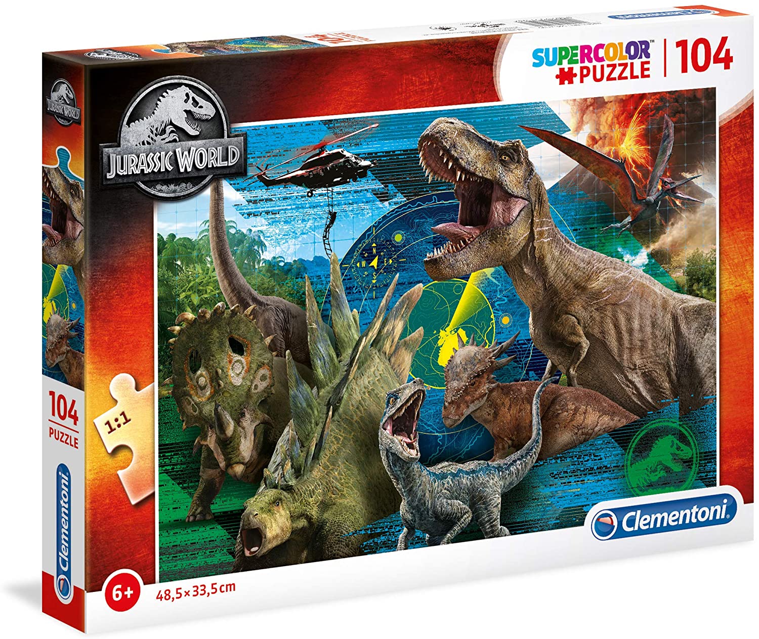 89f54842eff55a17d1e2758a72ab1264 Clementoni Puzzle 104 pz. Jurassic World - immagine 1