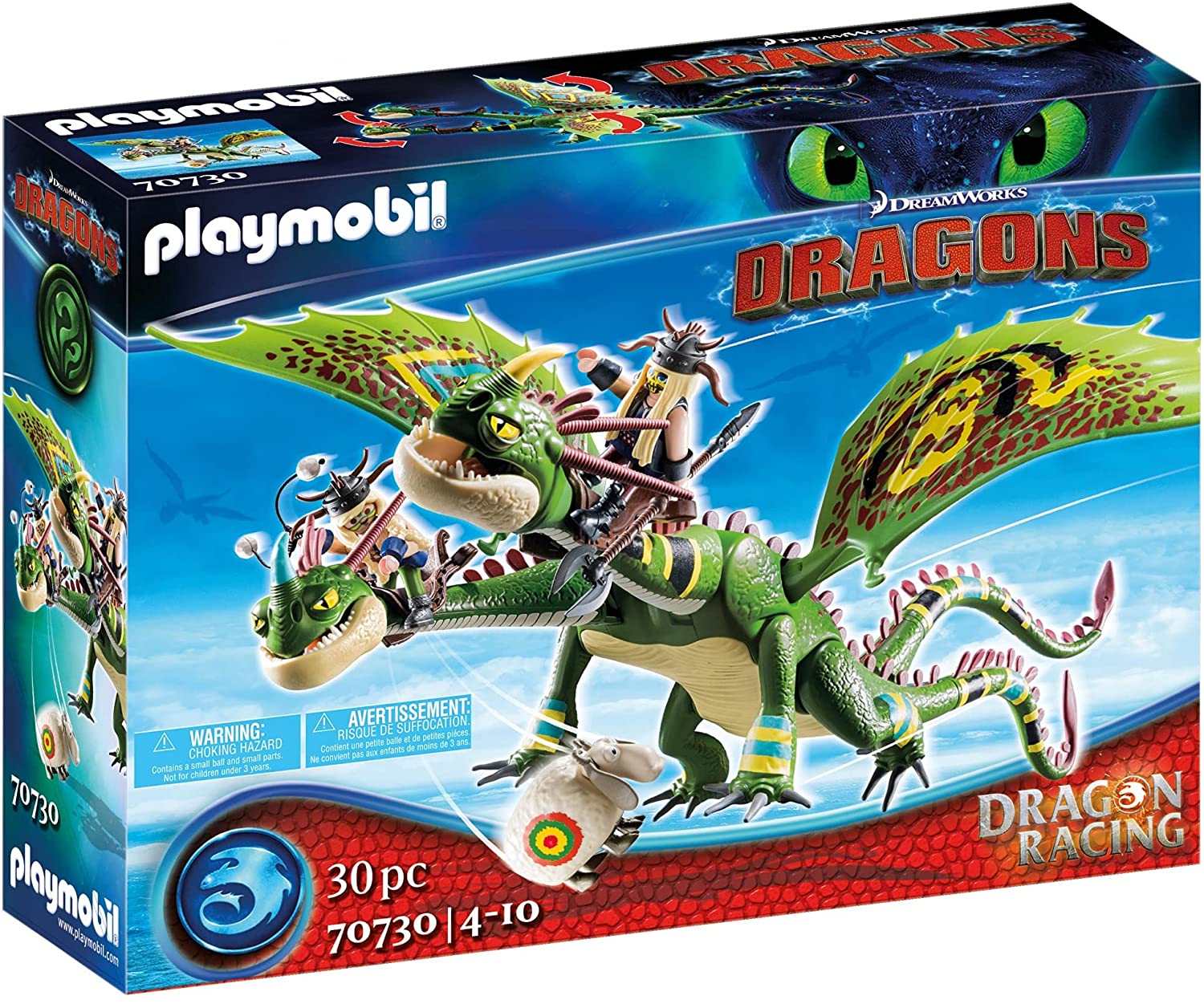 8aed8ead450c189848495eb3f5266534 PLAYMOBIL DRAGONS RACING: TESTABRUTA E TESTADITUFO CON VOMITO E RUTTO - immagine 1
