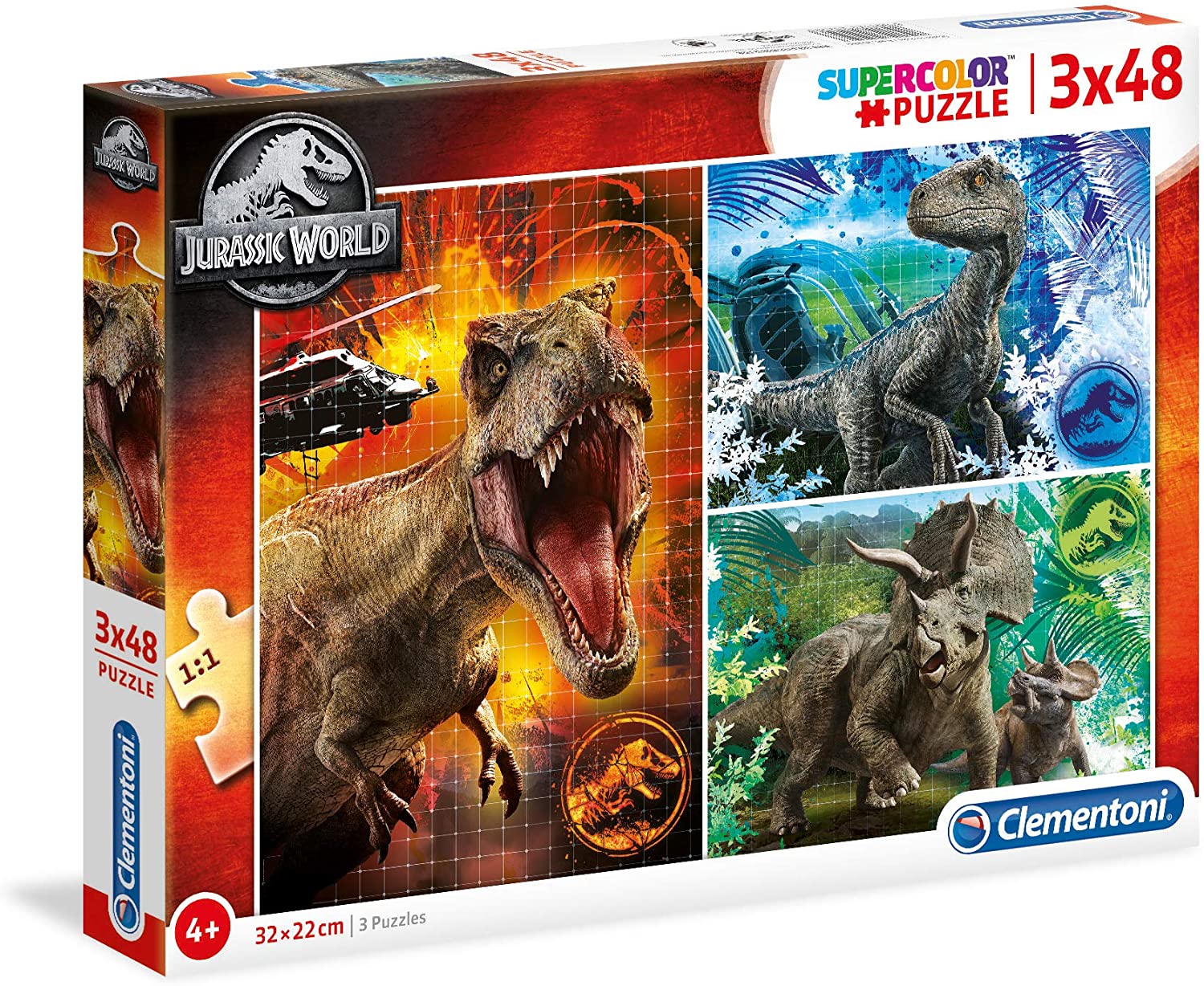 8f87f89c93dfbfa1ebe05a1c25105067 Clementoni Puzzle 3x48 pz. Jurassic World - immagine 1