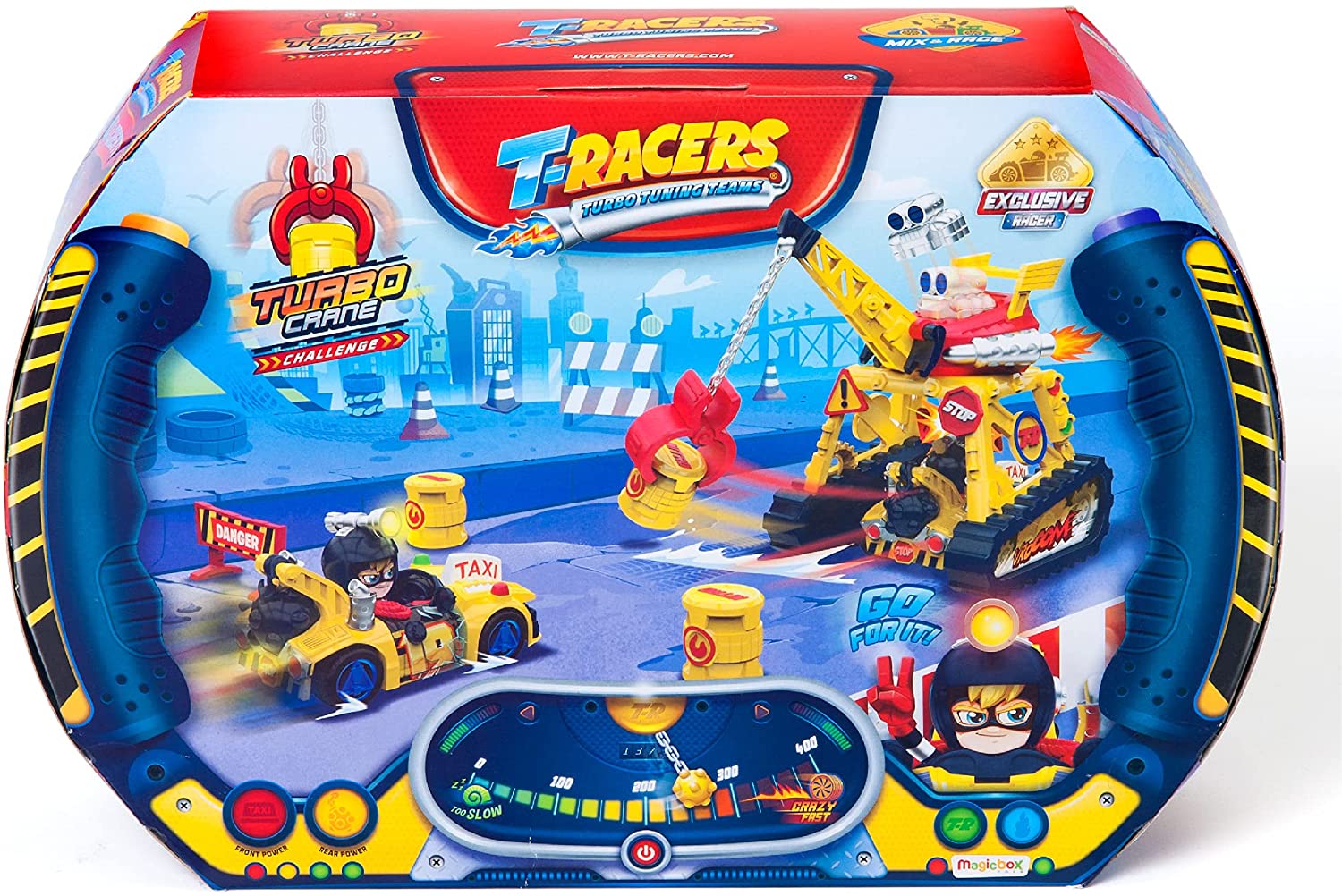 8facf469bf4df48a0e8c1d7ebb6a13d9 *Superzing T-Racers Playset 1x4 Turbo Crane - immagine 1