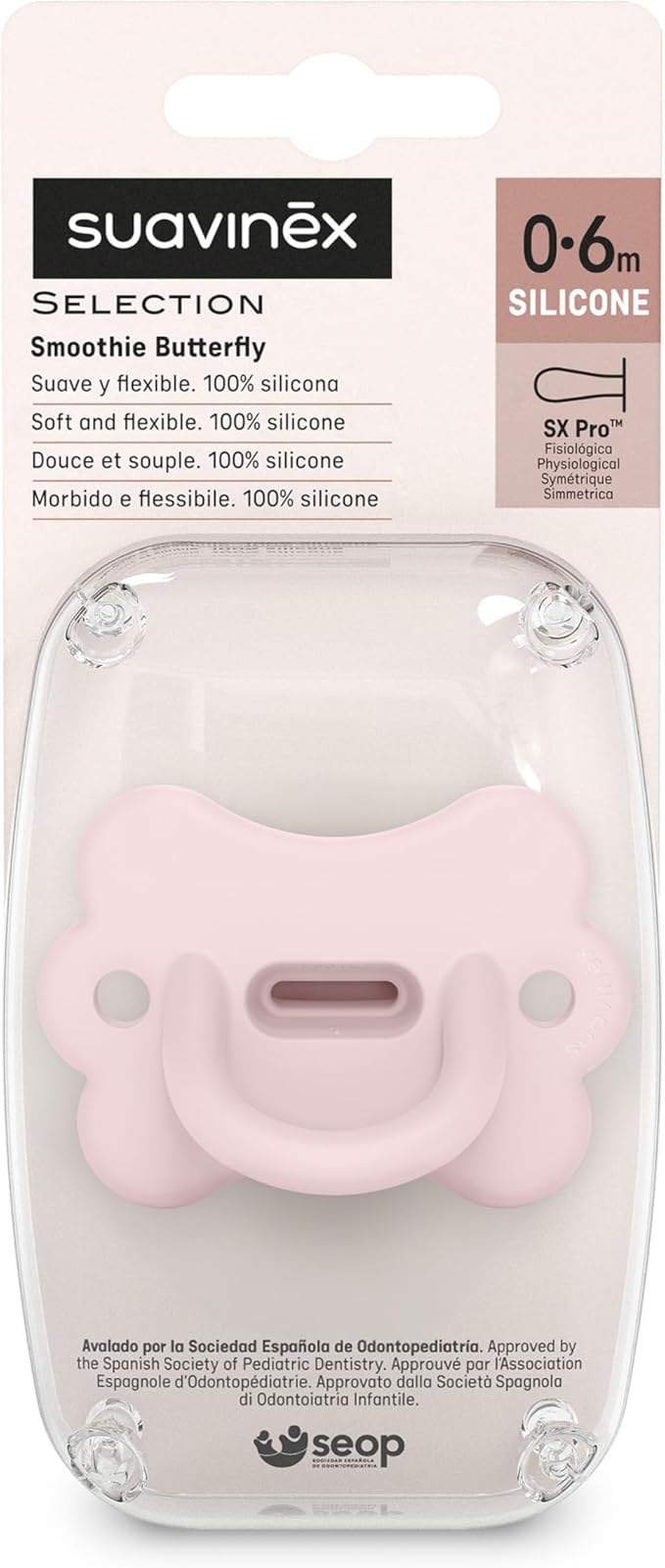 9118a82473fa704e7099b353d1226264 SUAVINEX C.ESS SUCC SIL SXPRO BUTTERFLY 0/6M ROSA - immagine 1