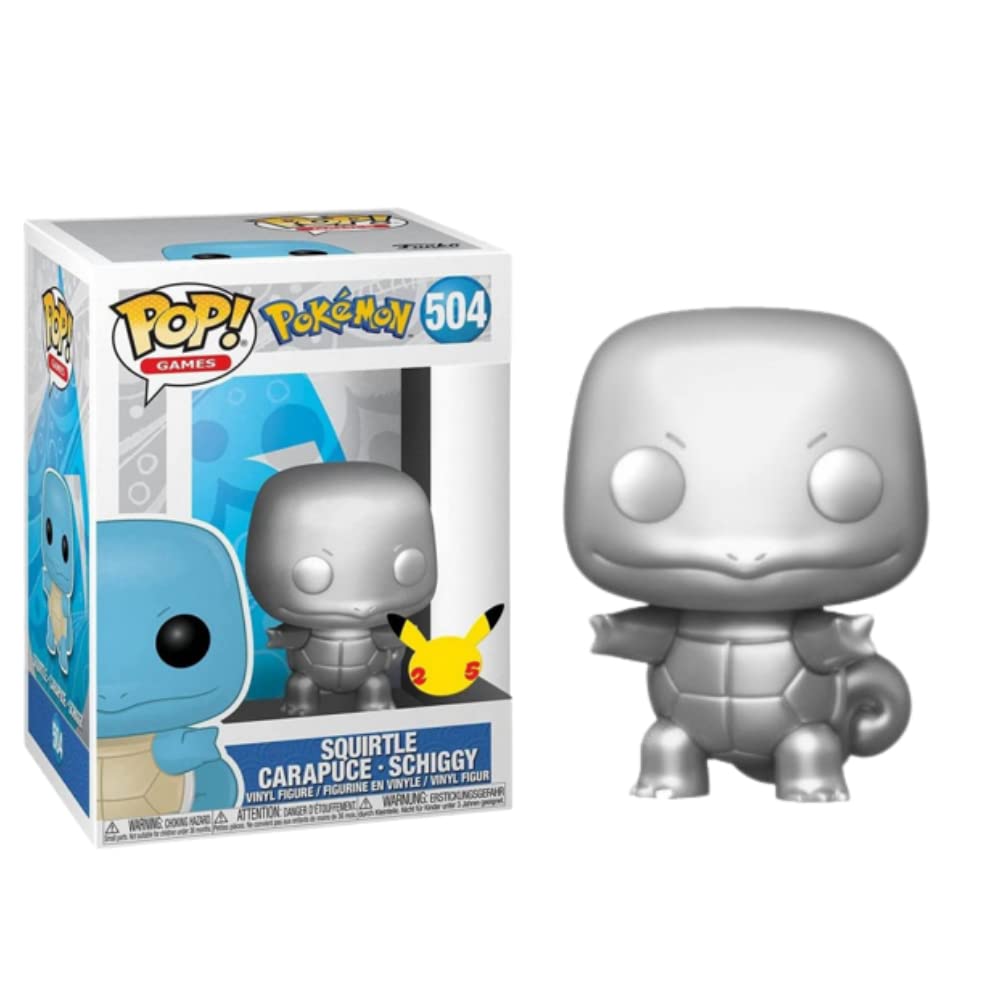 91e3fc81499f4e0d337036a7a8466a97 FUNKO Pop Games - Pokemon - Squirtle Silver 25Th anniversario - immagine 1