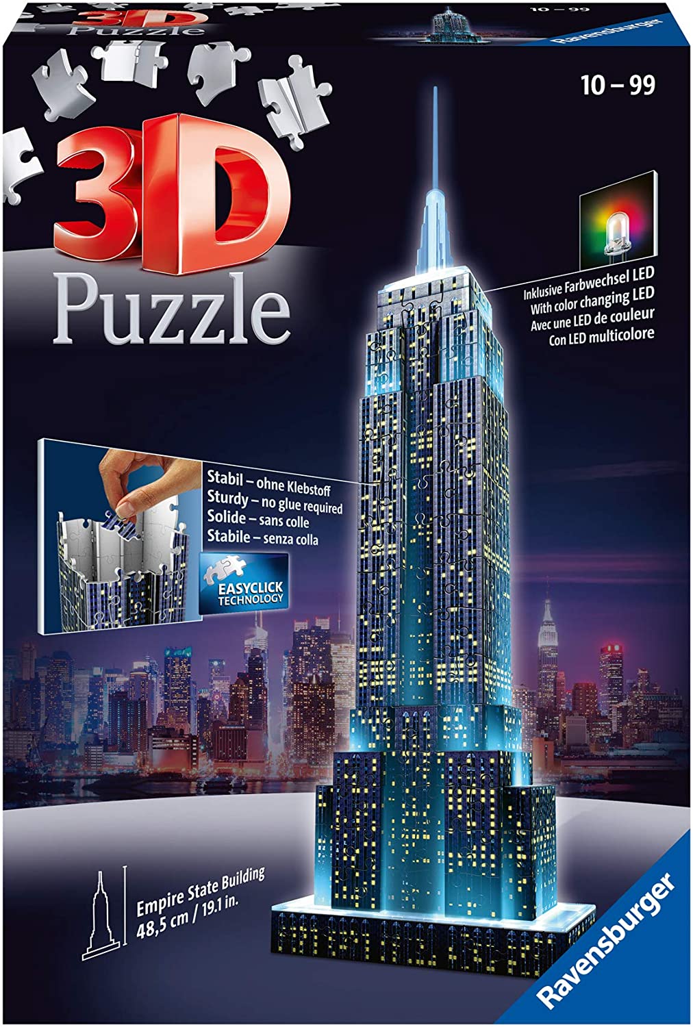 9507c2042e40ff4046e7db786314ea54 Ravensburger Puzzle 3D Empire State Building - Night Edition - immagine 1