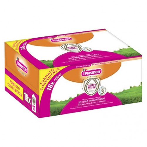 9640801d5cf747bdae586968a9914ec3 Plasmon Latte 3 Liquido ml.500 Pack 18 pz - immagine 1