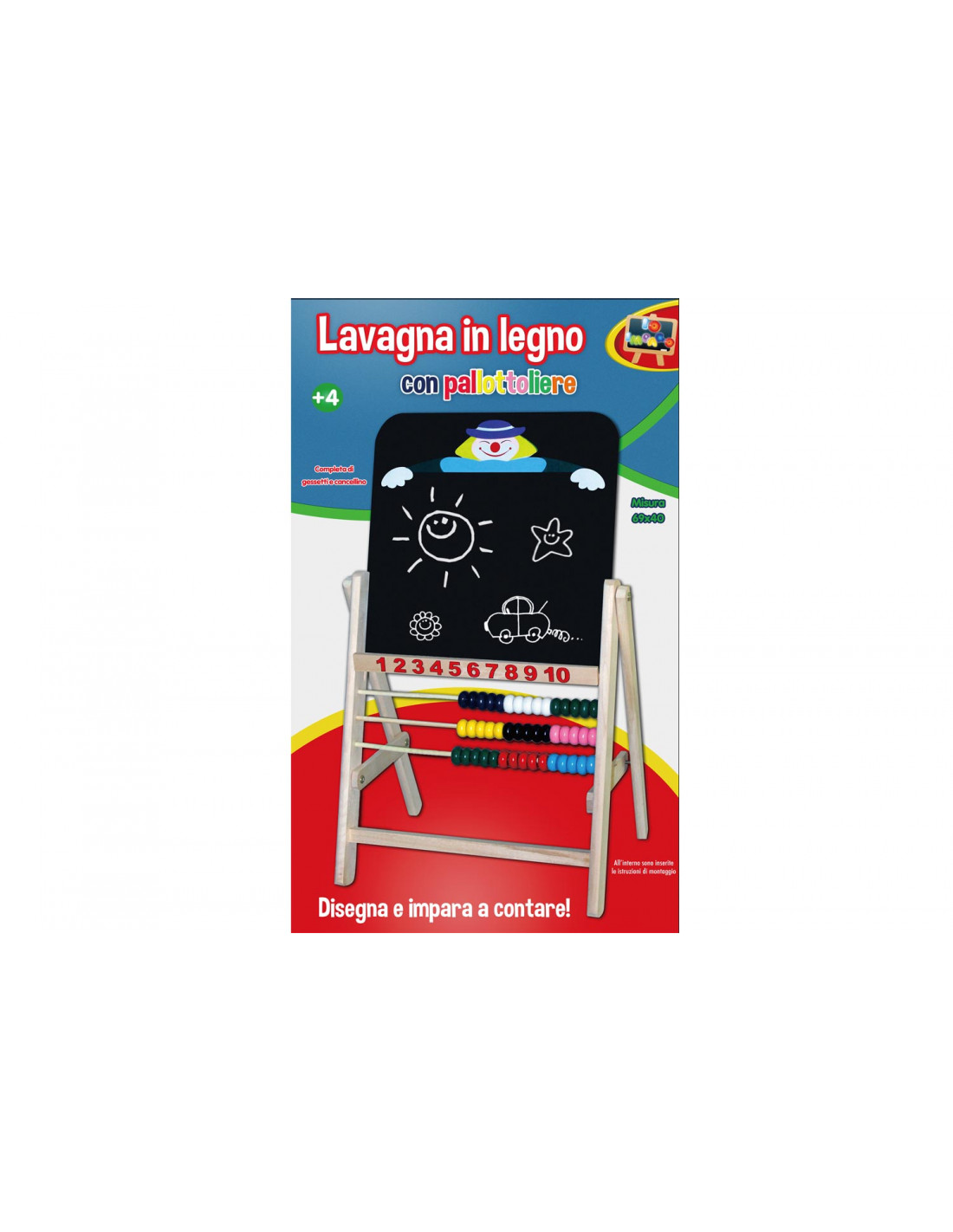970462d6aa9fab05fafd2e096bf43c7f Lavagna in legno con pallottoliere - immagine 1