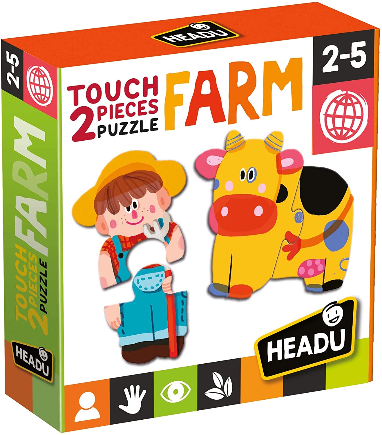 98bd161ad01e9567eb4fab43ccda2322 Headu 2 pz. Puzzle Touch Farm - immagine 1