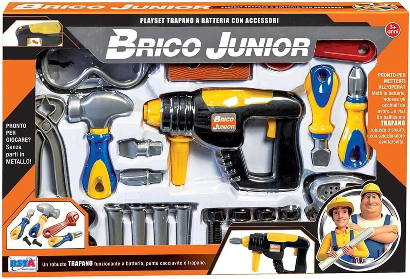9a84466991f5baaea53cb1af8c13b790 Rstoys Playset Trapano Batteria Brico Junior - immagine 1