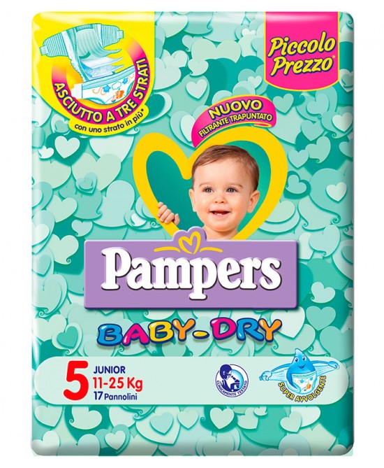 9bd86c1f70a1e4ce46f2e2aa661e2301 Pampers Babydry Junior 17 pz. NON USARE - immagine 1