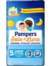 9bf0fcc4b6a60023dc4d1b8a43eae799 Pampers Sole & Luna Junior 15 pz. - immagine 1