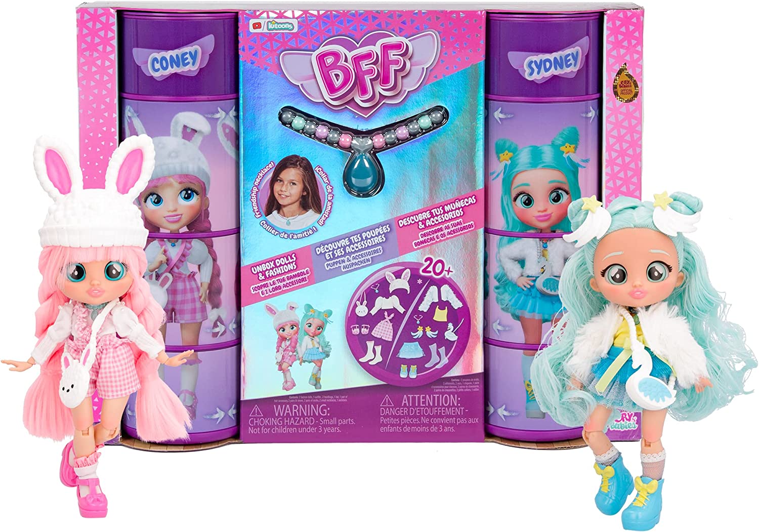9c05b6432888e7962b4e3d3fe877aefd *Cry Babies BFF Pack 2 Coney & Sydney - immagine 1