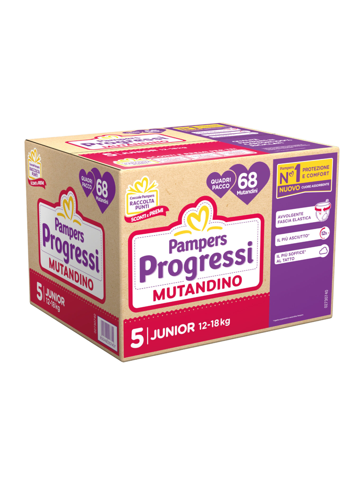 9c0c6afd2f5a62356ab7a0acb945489a Pampers Quadri Progressi Mutandina Junior 68 pz. New - immagine 1