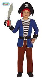 9db2b38cb56e729c1e9532ab800934aa Costume pirata blu e marrone bambino - immagine 1