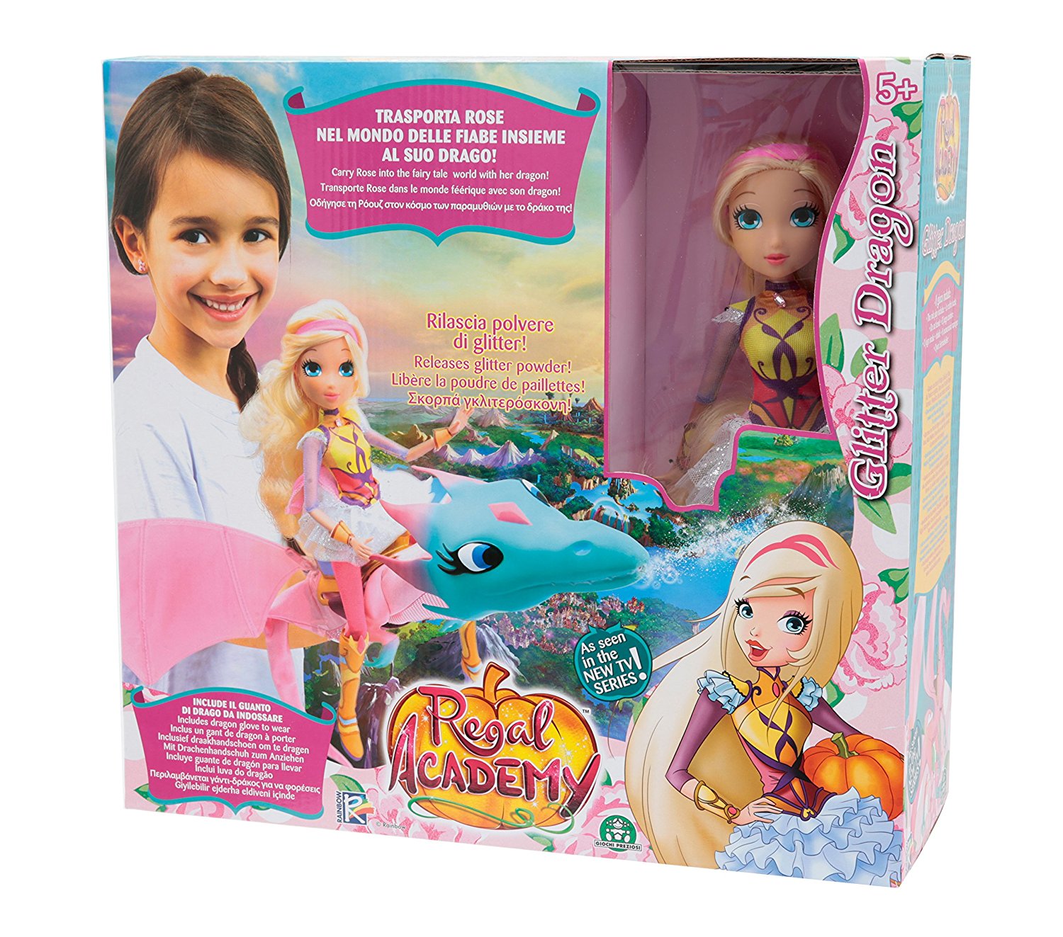 9f338fcb0c3d7552cec444549f1be2c1 *Regal accademy Glitter Dragon con Bambola - immagine 1