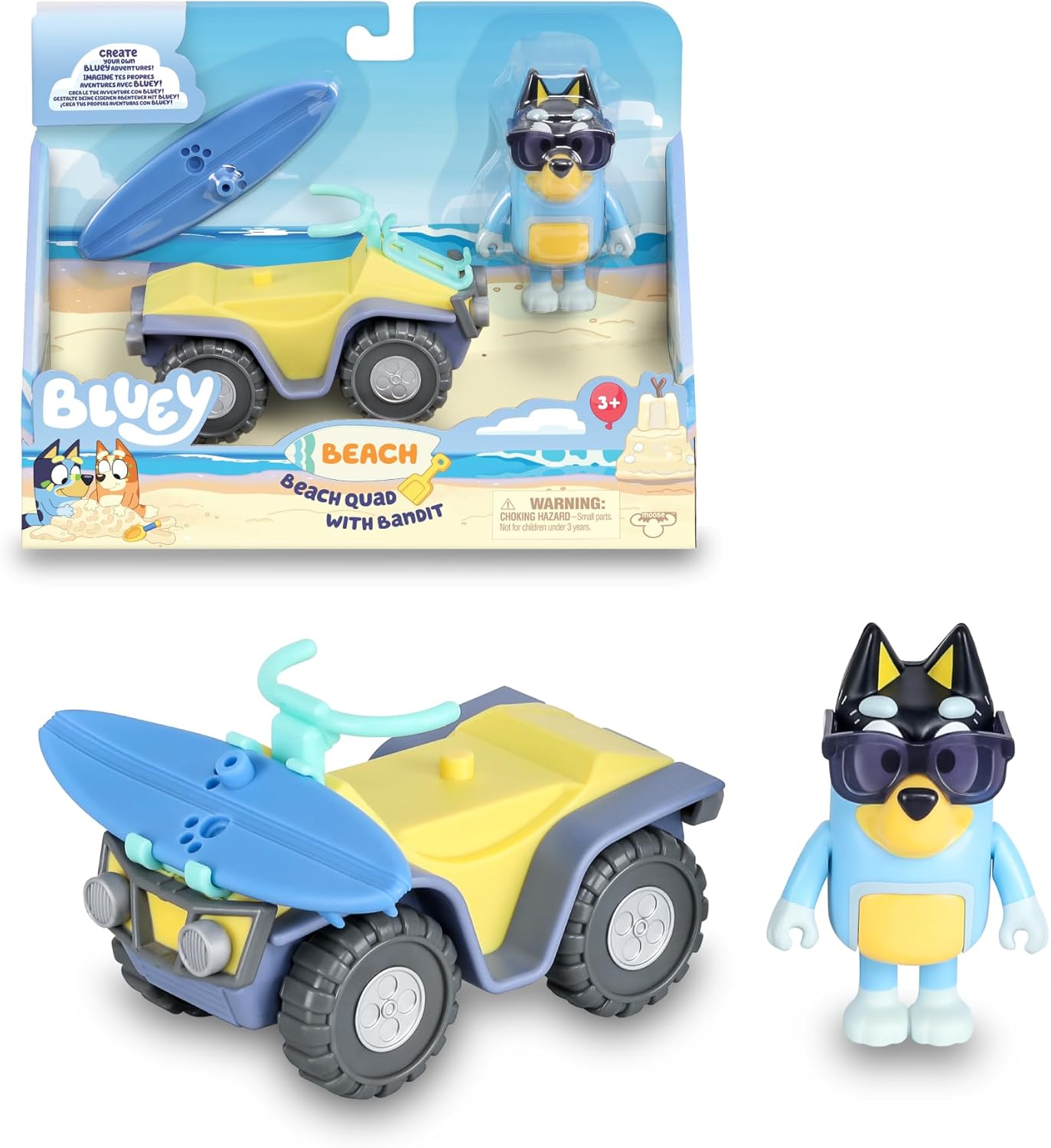 a0f908b610ac7a0d0bdce811cdcd18a2 Bluey Veicolo con Personaggio Quadbeach - immagine 1